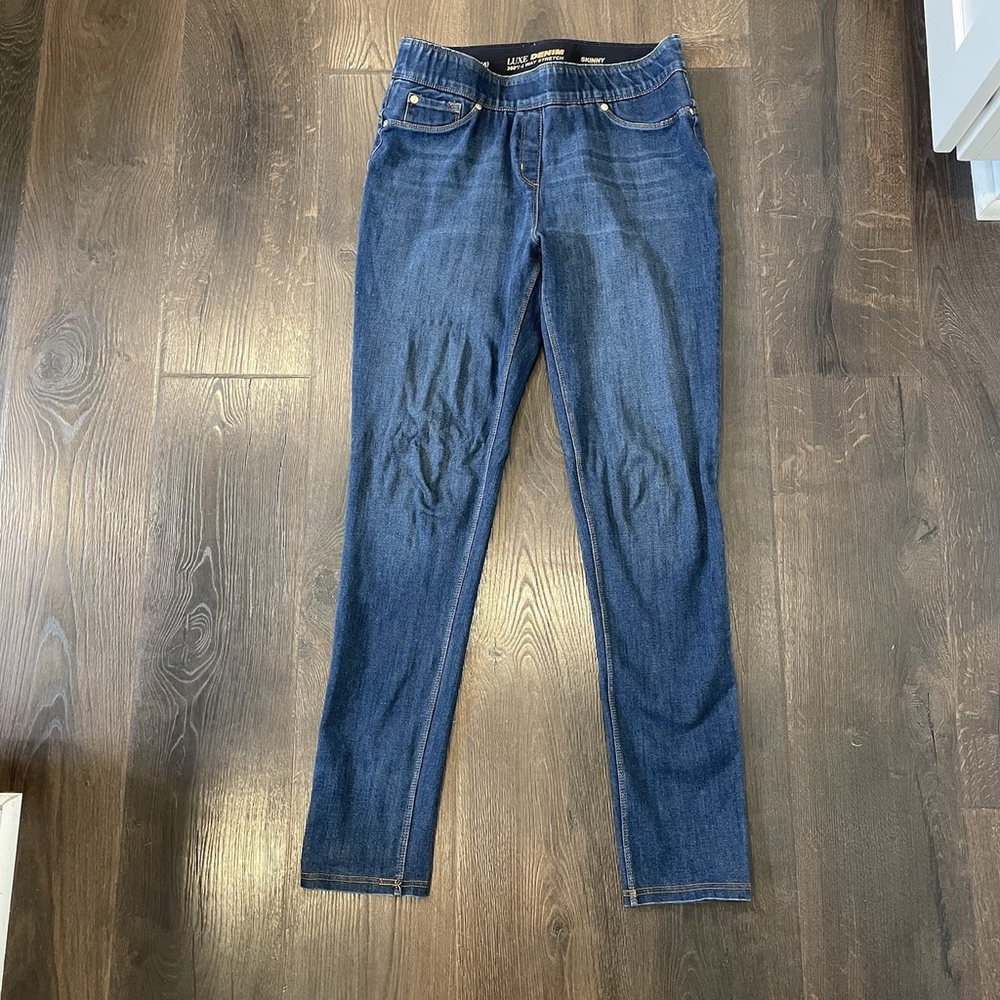 Luxe Nygard 360 4 Way Stretch Jeggings Pull on Size 14-16 Denim Jeans